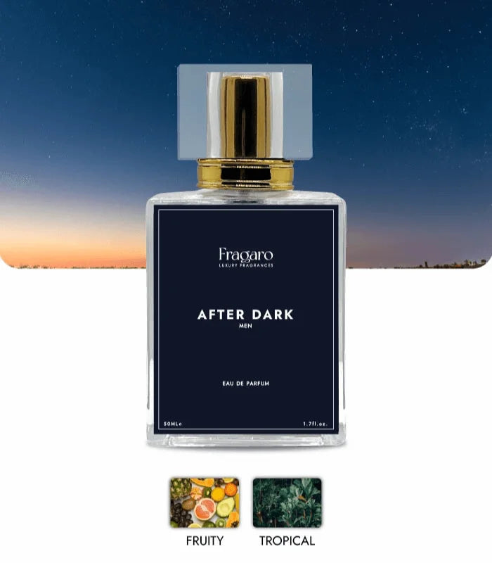 After Dark 50ml men's perfume bottle by Fragaro Accords