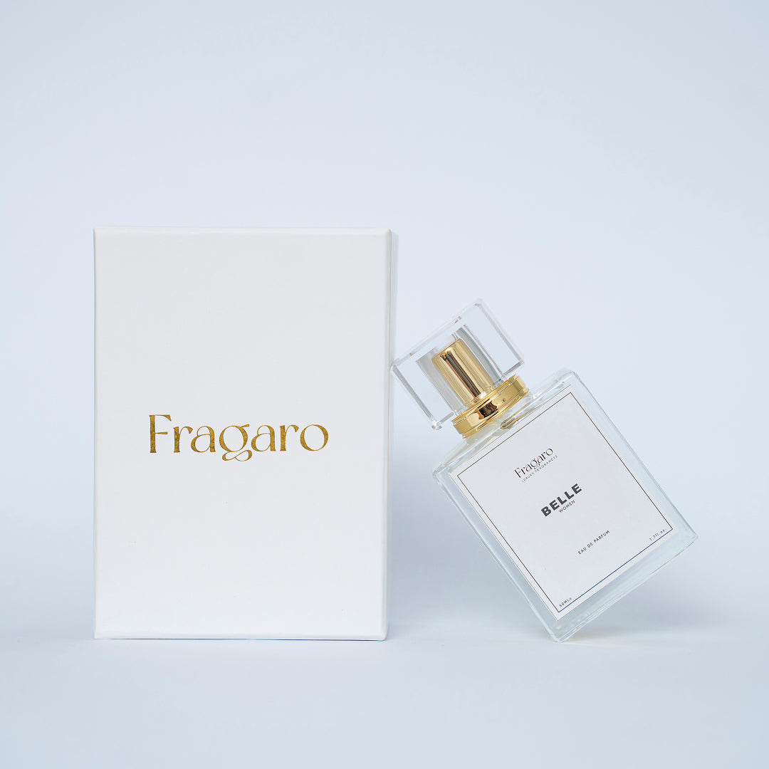Belle 50ml women's perfume bottle by Fragaro with premium packaging