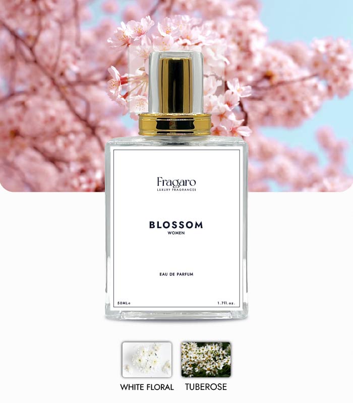 Blossoms 50ml women's perfume bottle by Fragaro Accords