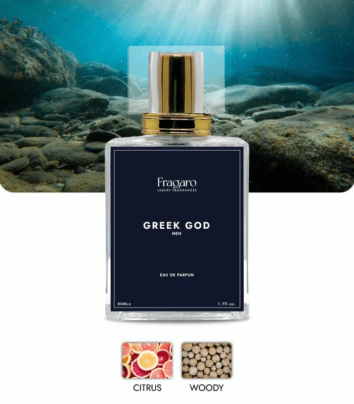 Greek God 50ml men's perfume bottle by Fragaro accords