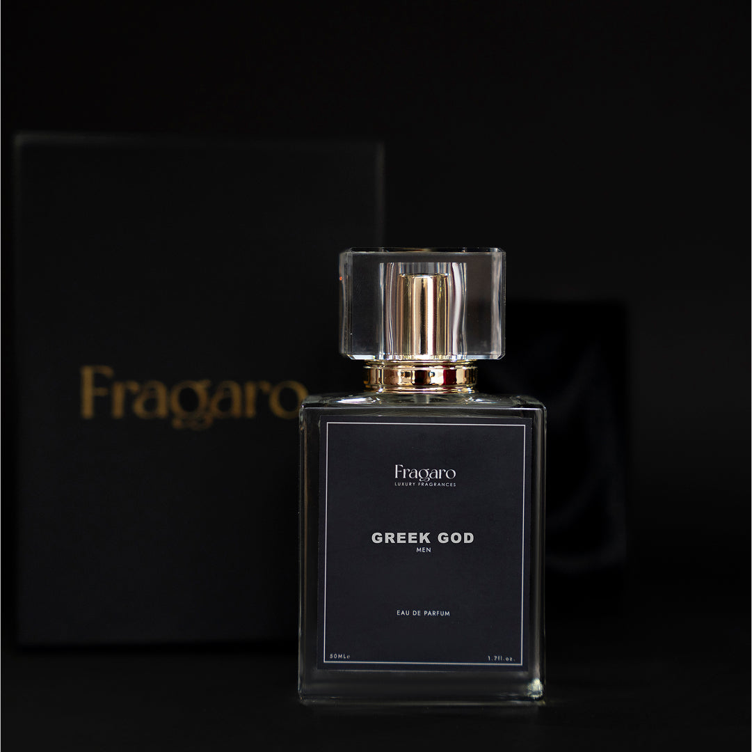 Greek God 50ml men's perfume bottle by Fragaro with giftable box