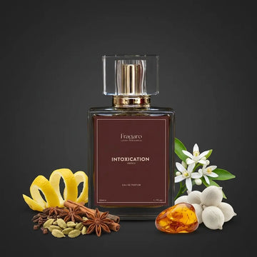 Intoxication 50ml unisex perfume bottle by Fragaro with ingredients