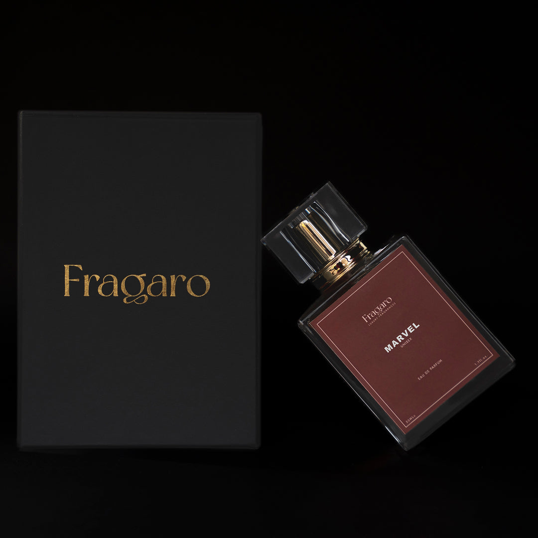 Marvel 50ml unisex perfume bottle by Fragaro with premium packaging