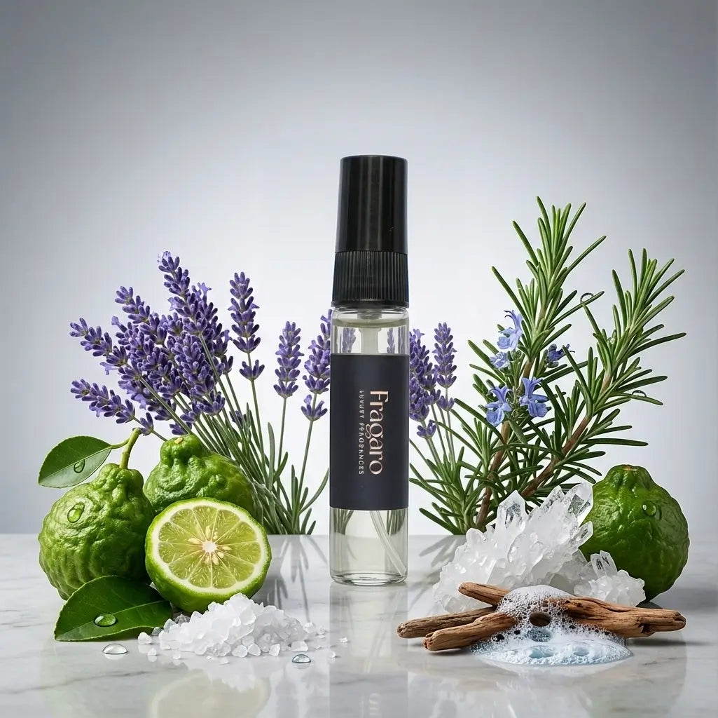 Prestige 5ml perfume tester by Fragaro with ingredients