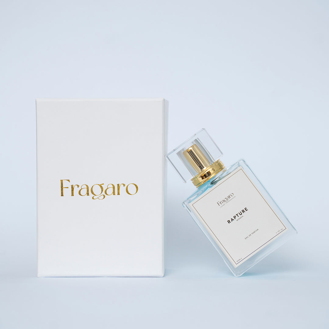 Rapture 50ml women's perfume bottle by Fragaro with premium packaging
