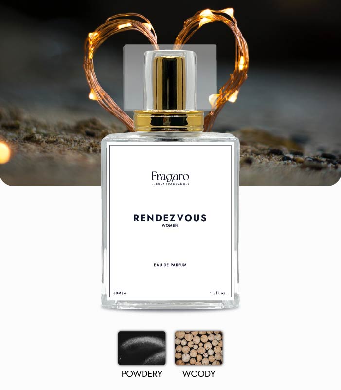 Rendezvous 50ml women's perfume bottle by Fragaro accords