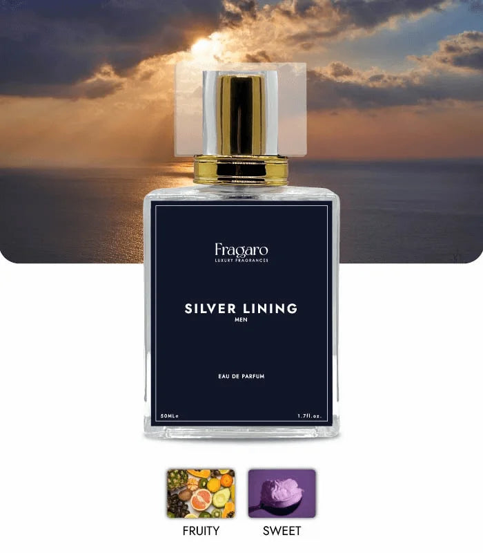 Silver Lining 50ml men's perfume bottle by Fragaro accords