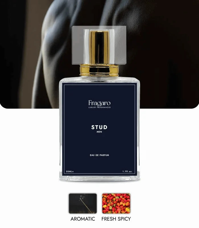 Stud 50ml men's perfume bottle by Fragaro Accords