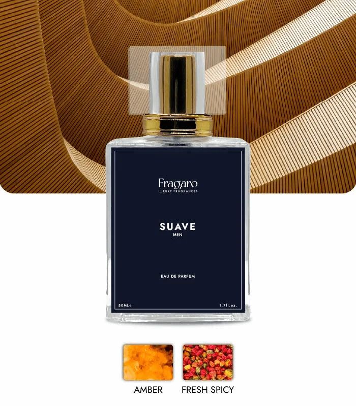 Suave 50ml men's perfume bottle by Fragaro Accords