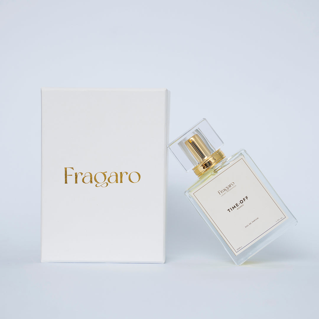 Time-Off 50ml women's perfume bottle by Fragaro with gift packing